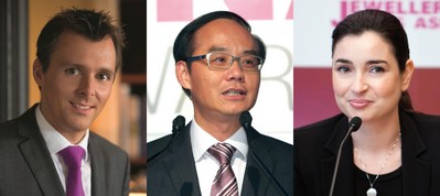 (左起)Gubelin集團(tuán)總裁Raphael Gubelin、周大福珠寶集團(tuán)有限公司董事總經(jīng)理黃紹基、力拓鉆石部市場及銷售大中華代表處經(jīng)理馬麗詩