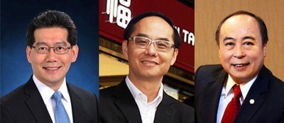 (左起) 香港特別行政區(qū)商務(wù)及經(jīng)濟發(fā)展局局長蘇錦梁先生、周大福珠寶集團有限公司董事總經(jīng)理黃紹基先生、六福集團主席及行政總裁黃偉常先生